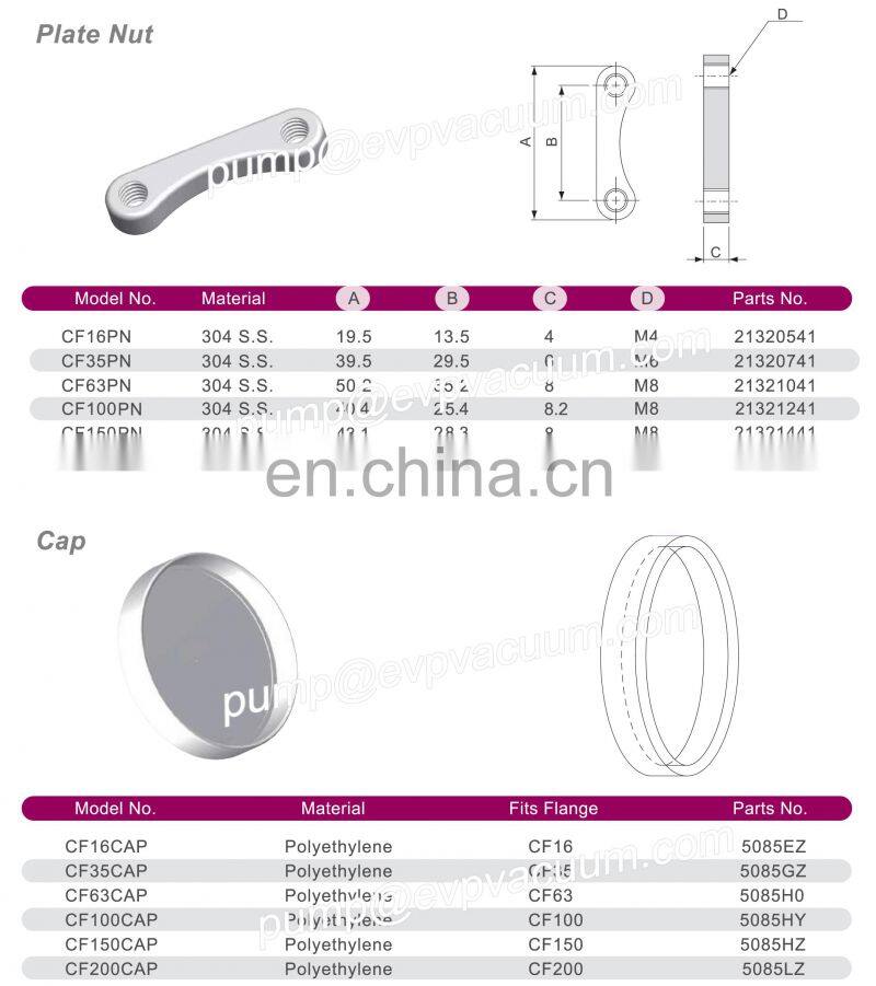 CF Stainless 304 clamp fitting for Vacuum bellow with flange components