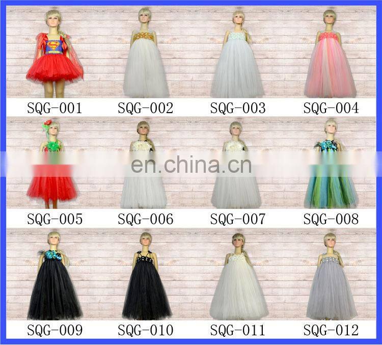 Wholesale Kids light Blue Tutu Dress Flower Girl Tulle Dress