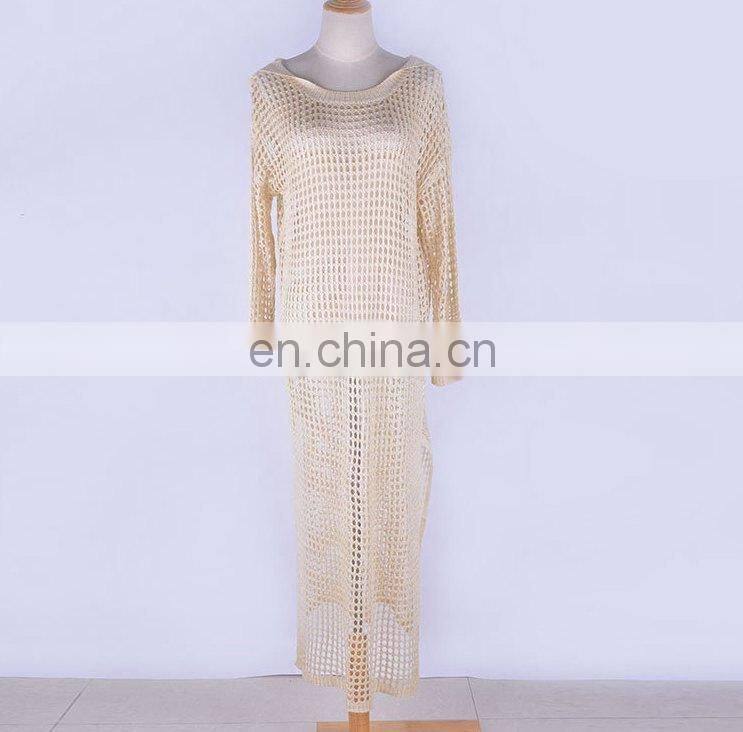 Knitted Beach Cover up dress Tunic Long Pareos Bikinis Cover ups Swim Cover up Robe Plage Beachwear
