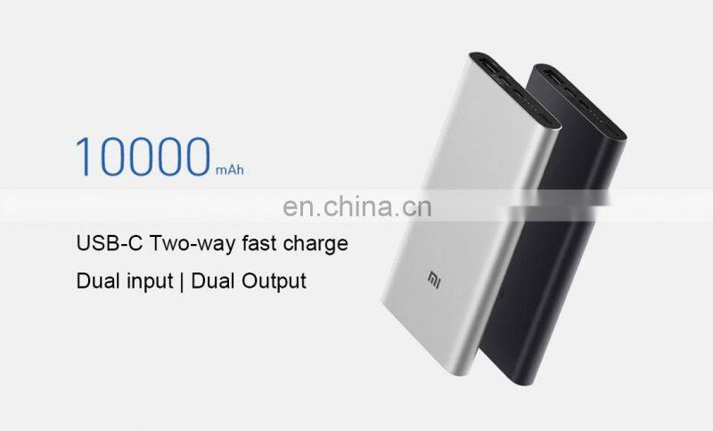 Xiaomi Original Mi Power Bank 3 18W 10000mAh Quick Charge Dual-USB Aluminium Powerbank Fast Charger Portable External Battery