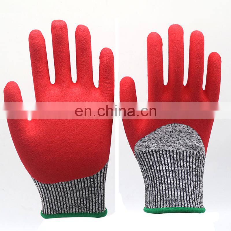 HY HPPE 13 Gauge Customize Against Cuts And Lacerations Gloves Double Nitrile Coated Not Absorb Oils And Liquids Fishing Glove