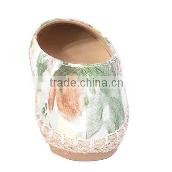 spring series linen flat shoes pretty girls flower design canvas shoes