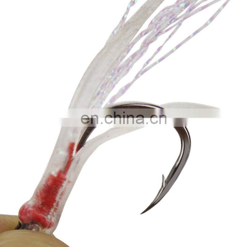Amazon Quality Strong Stainless Steel Ring Jigging Hook Double Assist Mini Squid Jig Hook