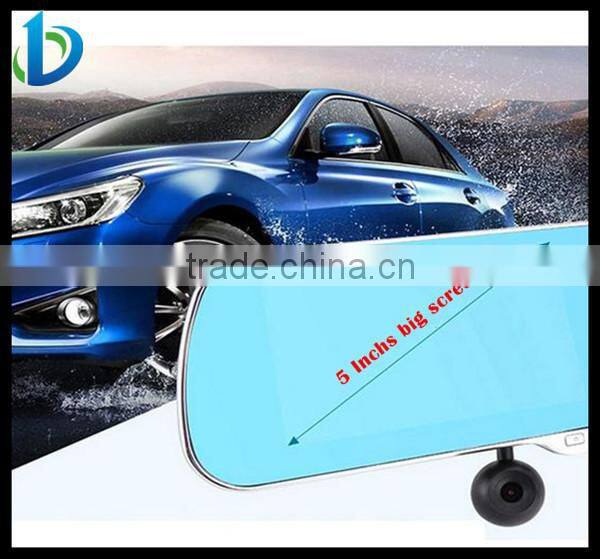 5 inch screen android rearview mirror with gps camera
