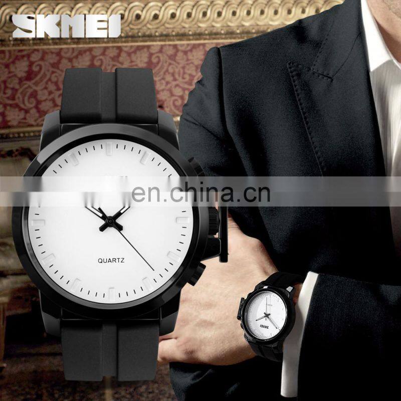 Fashion big dial SKMEI 1208 leather watch strap stainless steel back gifts for men cool wristwatches