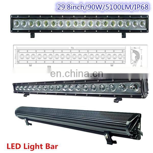LED light bar 30W 60W 90W 120w spot combo beam single row for auto Automotive CRE E LANTSUN