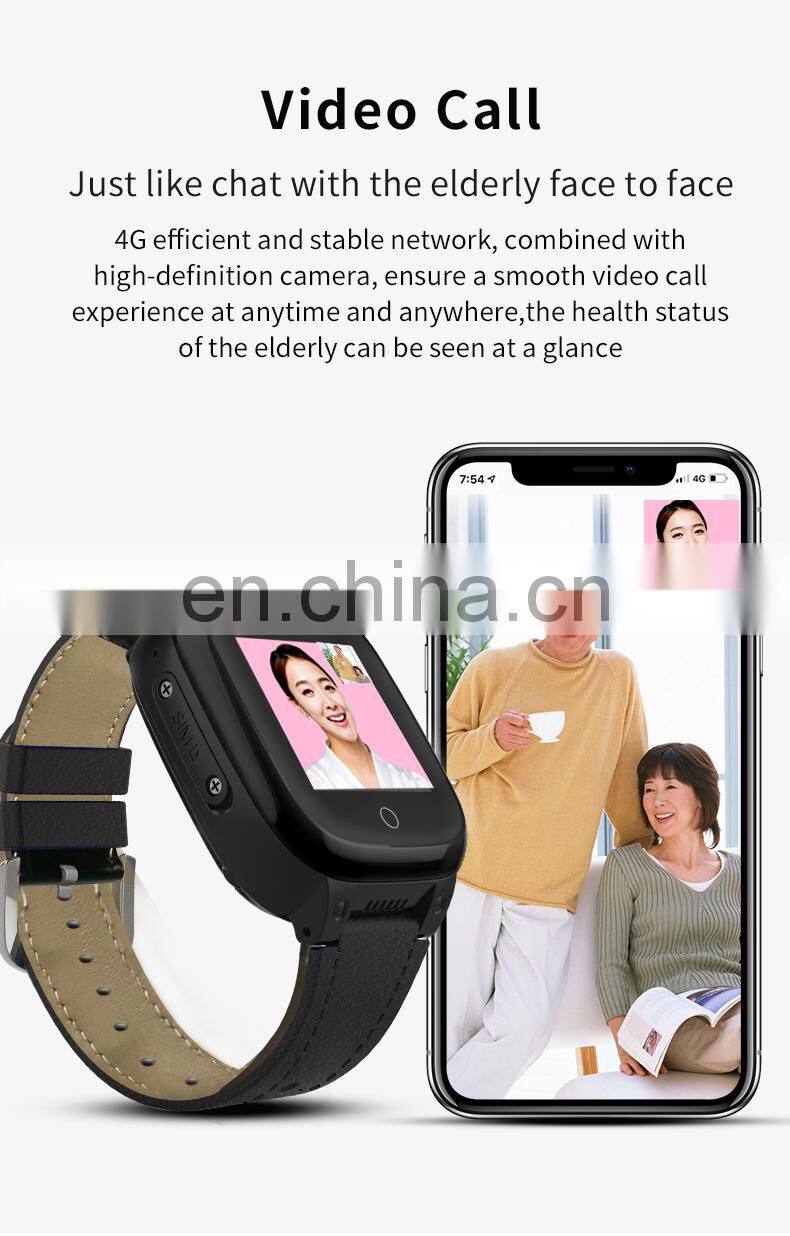 4G Video call elderly smart wristwatch, SOS anti-lost emergency alarm with heart rate remote monitor pedometer camera smartwatch