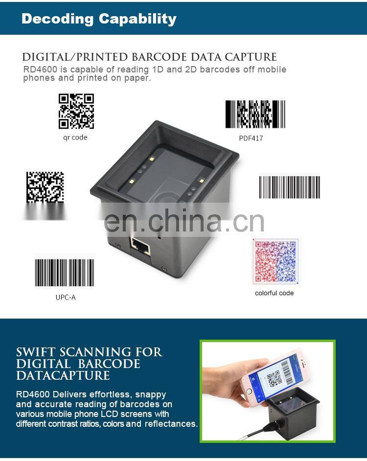 Arduino In-counter QR Code Barcode Scanner Omnidirectional Table Top USB 1D 2D Embedded 2D Scanner,barcode Scanner 2D, USB