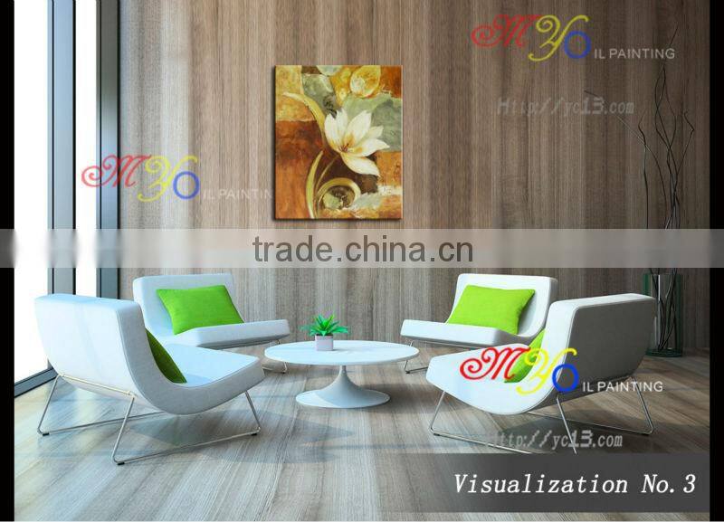 handmade home decor Artwork white orchid oil painting on canvas