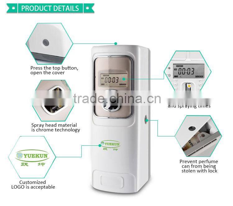 Eco-friendly Room Perfume Fragrance Dispenser/Wall Mounted Bathroom Automatic Electric Air Freshener Dispenser YK8205