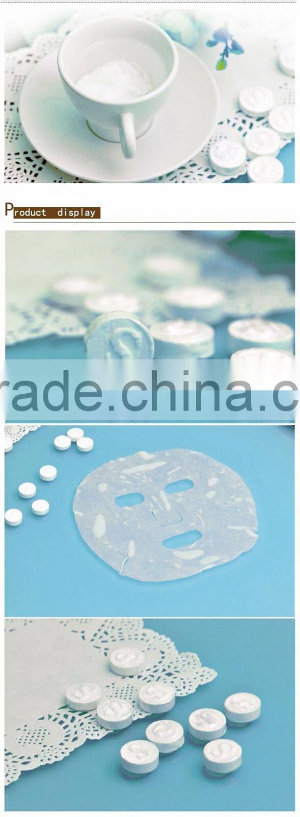 disposable compressed nonwoven face mask sheet using with toner