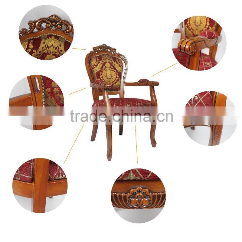 French solid wood dining antique carved back chair for restaurant used dining chair