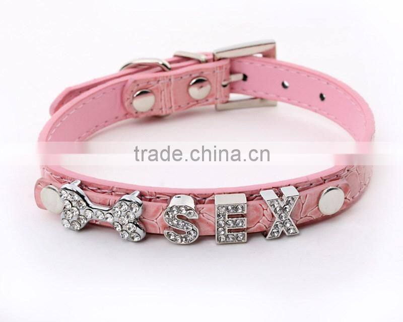 Manufacturer selling pet supplies crocodile grain can diy dog name dog collars