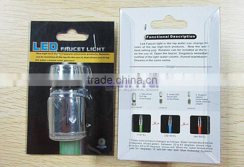 Blue Red Green 3 Color Light Water Basin Faucet Kitchen Room Pipe Head