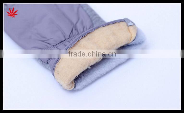 ladies grey feather cloth touch finger hand gloves