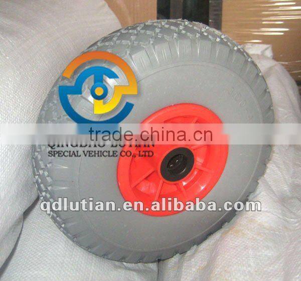 pu foam wheel, PU solid wheel 3.00-4 260x85, flat free tire, pu foam tyre