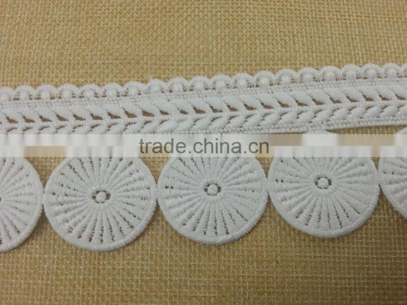 100% emboridery cotton lace for ladies dress --- H1671