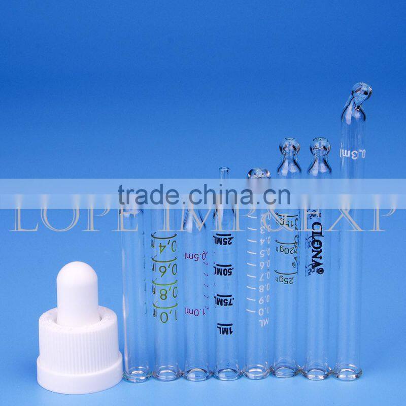 18/410 White Plastic Childproof Dropper with Glass Scaled Pipette