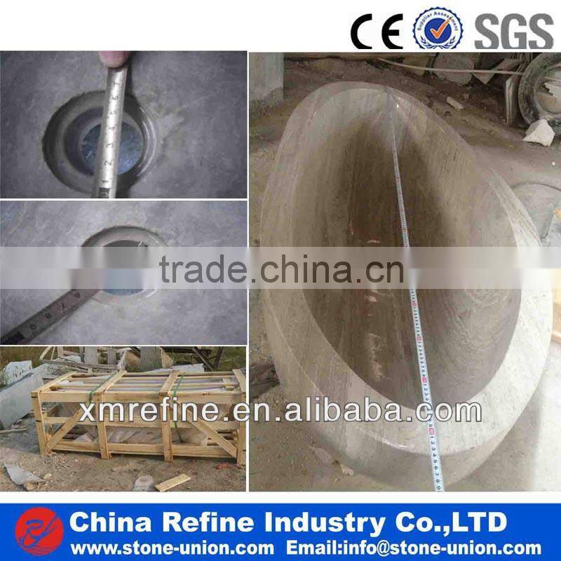 White marble stone bathtub