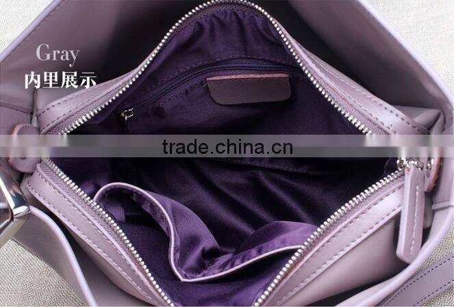 2016 new Korean fashion square buckle leather Bucket Bag