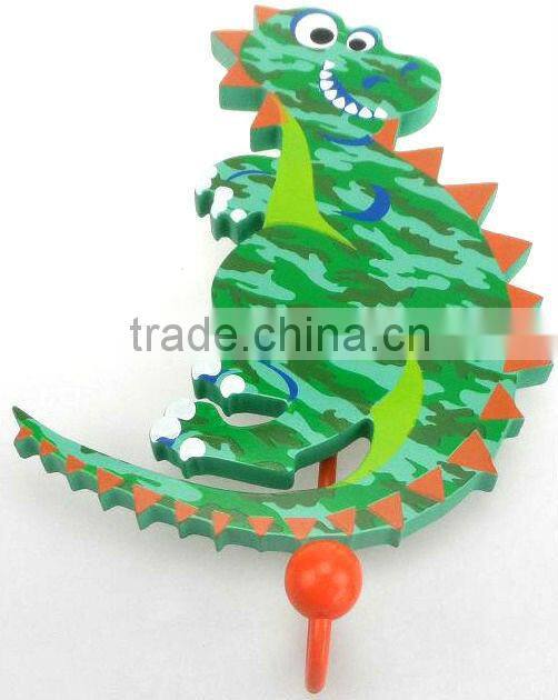 home decorative dinosaure theme wooden hanging hooks