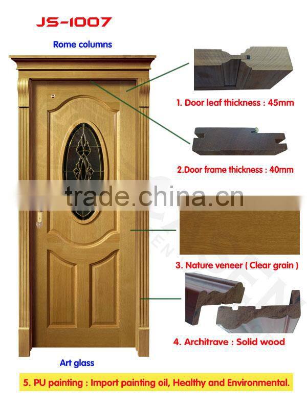 Antique art galss timber roman pillar bedroom door designs pictures