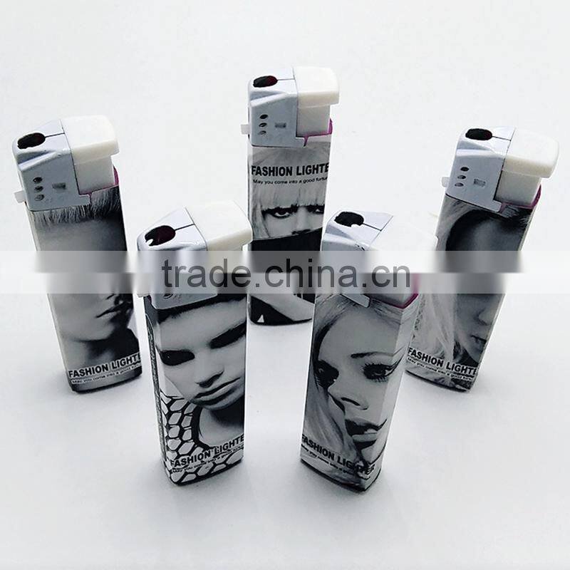 Wrapper lighters customzied refillable plastic gas lighter