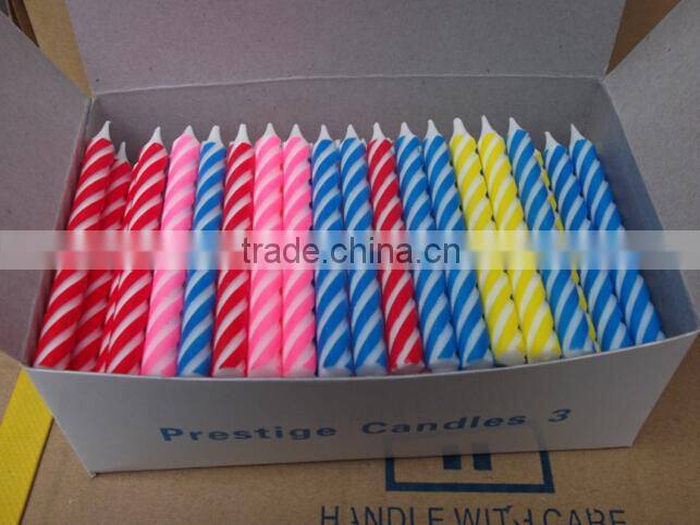 Custom Pure Paraffin Wax Spiral Birthday Candle