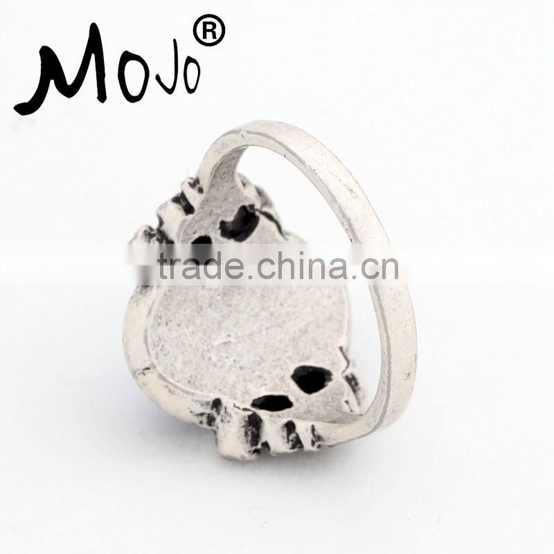 Safe Zinc Alloy Fashion Changing Color Mood Ring for Women Wholesale Big Stone Mood Beads