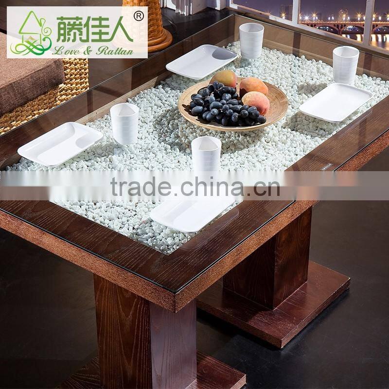 High Quality 4 Seat Pizza Hut Cafe Single Restaurant Wicker Woven Booth