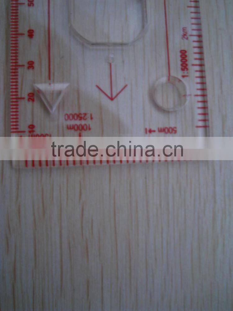 outdoor camping baseplate map compass with ruler and magnifier