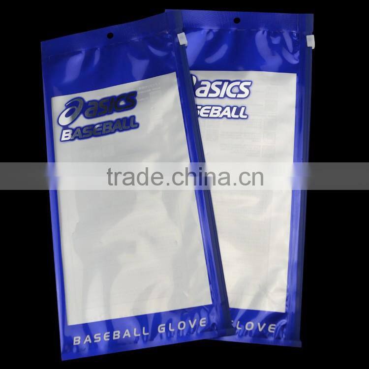 12x28cm printable laminated header bag with slider zipper