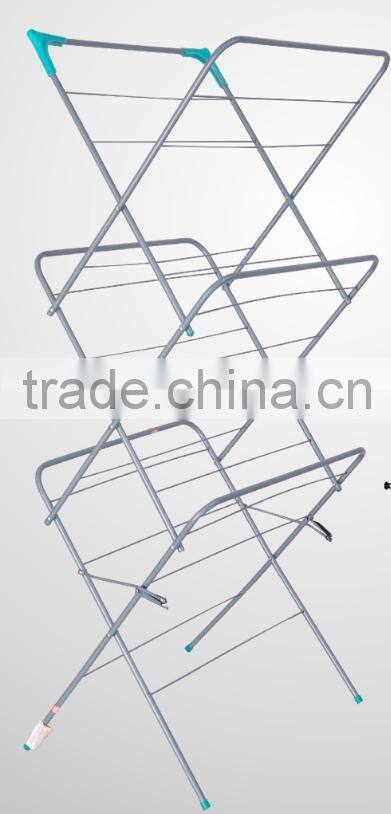 Foldable easy moving stainless steel clothes drying rack