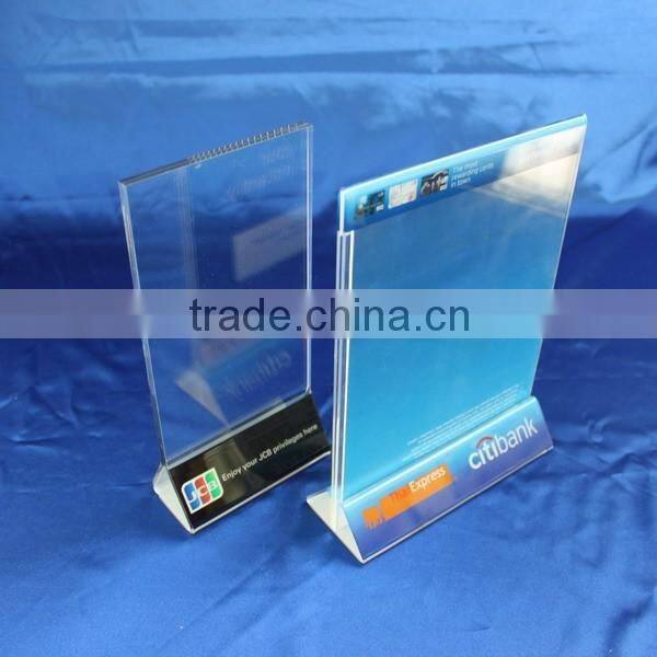 PMMA poster holder for product propaganda, 6x4 inch lucite sign holder display