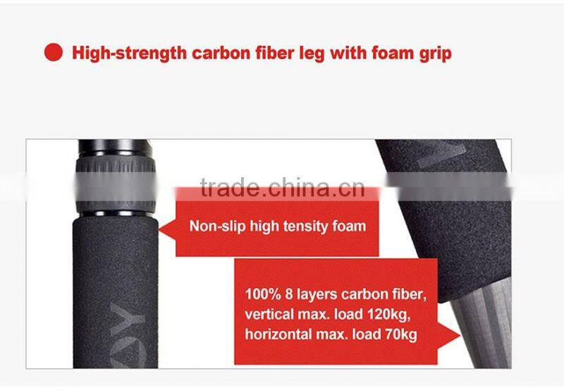 Kingjoy 2016 hot sell new products,carbon fiber monopod tripod for camera K2208+QH20