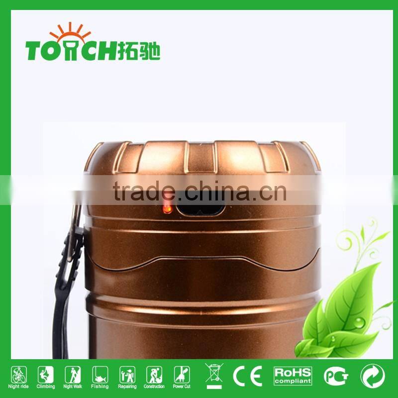 New Product Promotion Solar Rechargeable LED Lantern Flashlight Camping Light with 3w Flashlight Outdoor Camping Lamp