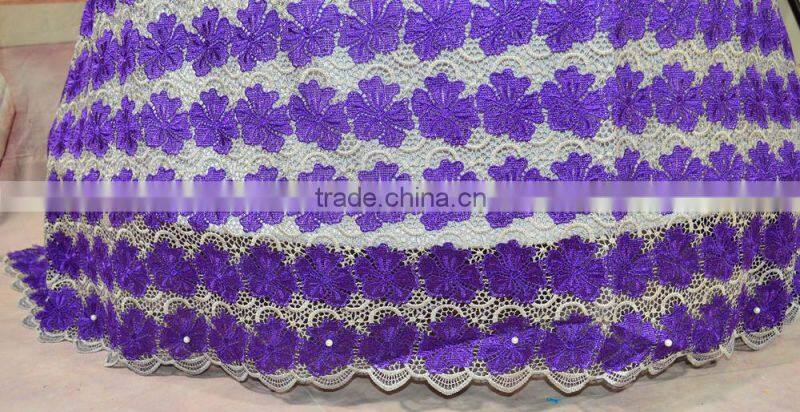 Fashion Pretty European Heavy cord flower lace beaded lace swiss chemical lace