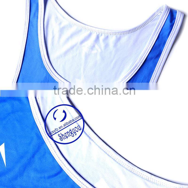 Custom 100% Polyester Men's Tank Tops Gym stringer y back tank top men wholesale