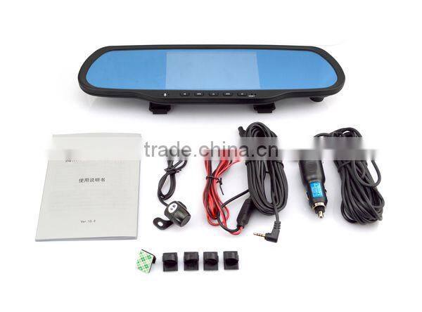 Chelong Factory 5.0inch Android 4.0.4 Dual Lens 120deg Wifi G-sensor GPS global media rearview mirror