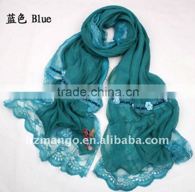 2016 latest two layer fashion chiffon scarf