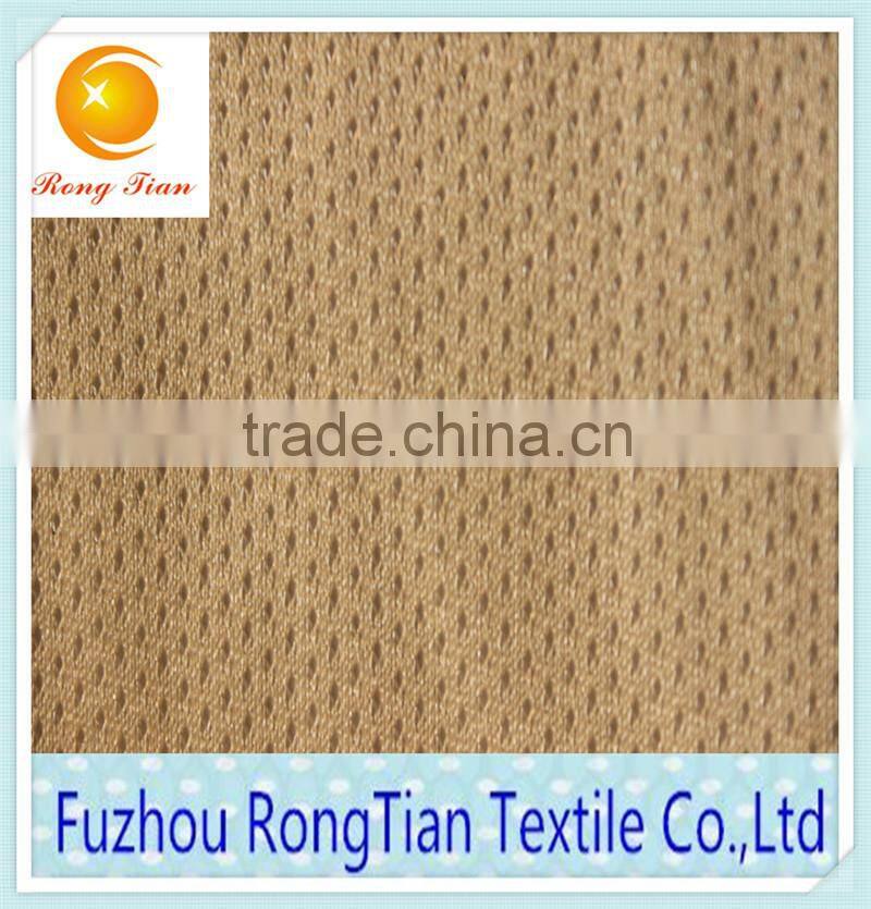 Shinny white polyester tricot starry hole mesh fabric for sportwear