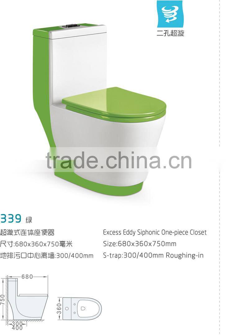 Indian colored water closet green toilet 339