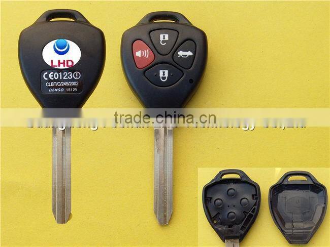 Uncut TOY43 blade 4 buttons replacement remote key shell for Toyota Camry blank key