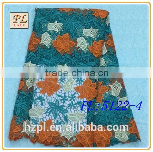 2015 latest design fashion african dress embroidery swiss guipure lace fabric for women