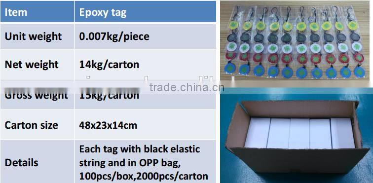 13.56MHZ Type 2 Ntag216 NFC Epoxy Tag With Metal Ring