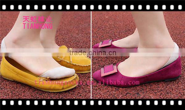 new arrival candy solor boat socks women invisible antislip socks with silicon gel heel