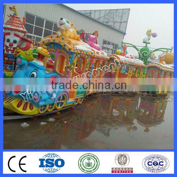 Theme park ride elephant track train
