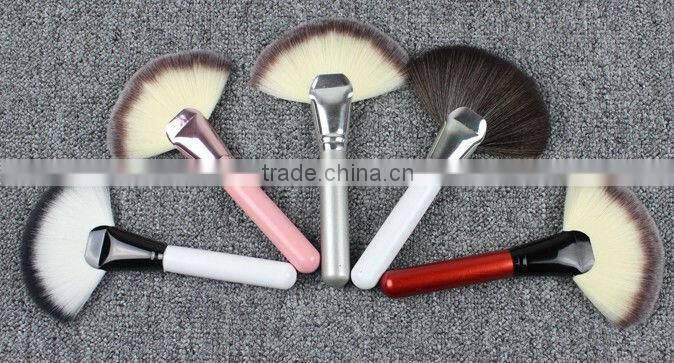 cosmetics fan brush,animal hair fan brush,synthetic hair fan brush