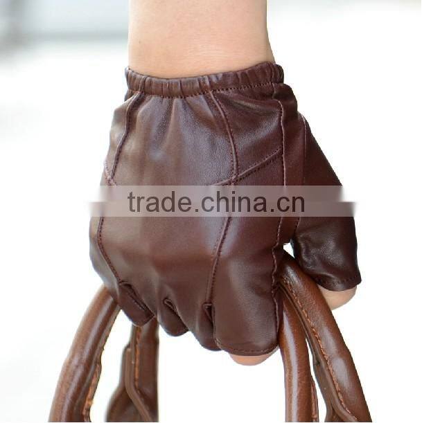 ZF3642 Fashion men lambskin half finger leather glove