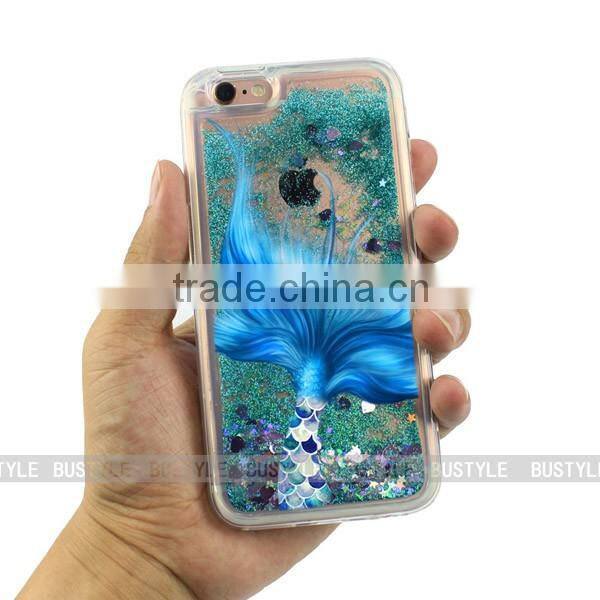 Custom Transparent Liquid Glitter Case for iPhone for Samsung Mobile Phone Cover